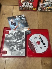 Sony PS3 Console Bundle 2 OEM Controllers GTA V Skate 3 Red Dead COD Tested