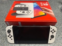 Nintendo Switch OLED Model Handheld Console – 64GB Wifi-HEG-001 w/ White Joycons