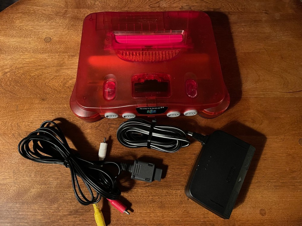 Watermelon Red Nintendo 64 Console NUS-001 Cleaned Tested N64 – READ