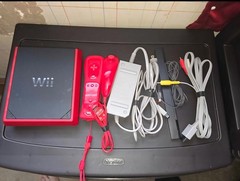 Canadian Nintendo Wii Red Console + Wii Mote, Nunchuk, and Cords