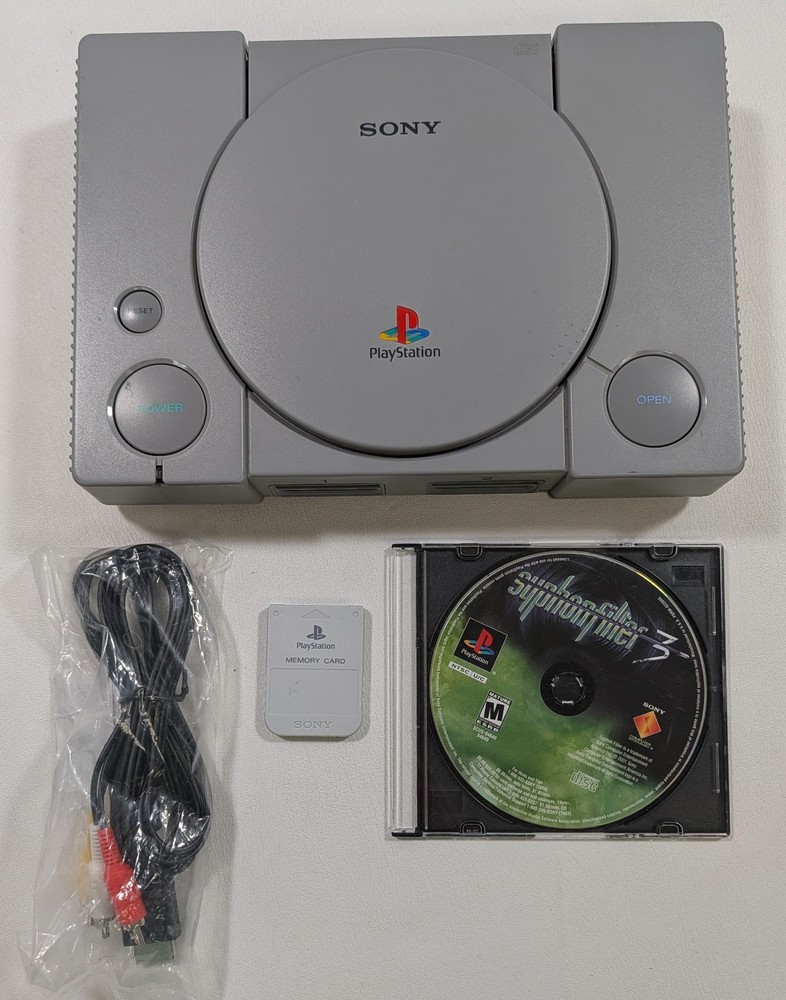 Sony Playstation 1 PS1 Console Bundle SCPH-9001 w/AV, Syphon Filter 3 & Mem Card