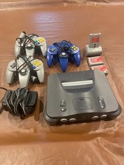 Nintendo 64 Game Console -NUS-001- Tested..Tremor Pak, 2 Memory Cards, 3 Cont