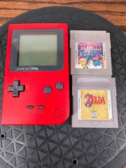 Nintendo Game Boy Pocket Red Console + Zelda Link’s Awakening + Tetris Tested